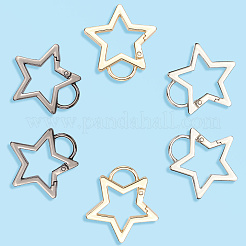 6Pcs 3 Colors Zinc Alloy Spring Gate Rings&nbsp;FIND-SP0003-81B