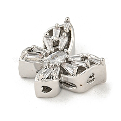 Brass Micro Pave Clear Cubic Zirconia Beads&nbsp;KK-Z057-08P
