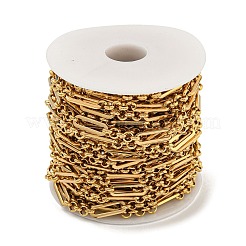 10M Ion Plating(IP) 304 Stainless Steel Oval & Round Ring Link Chains&nbsp;CHS-G034-03G