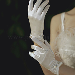 Satin Cloth Bride Gloves&nbsp;AJEW-WH20816-030N