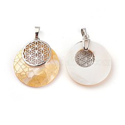 Natural Mixed Shell Pendants&nbsp;KK-F751-M-B