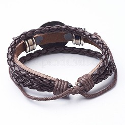 PU Leather Cord Multi-strand Bracelets&nbsp;BJEW-P137-B-AB
