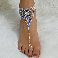 Beach Triangle Brass Rhinestone Toe Ring Anklets for Women&nbsp;FS-WG6EC5D-03