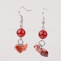 Natural Gemstone Dangle Earrings&nbsp;EJEW-JE02120