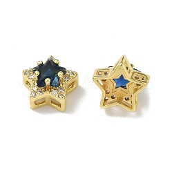 Brass Micro Pave Cubic Zirconia Slide Charms&nbsp;KK-D226-02G