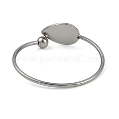 304 Stainless Steel Blank Bangle Bases with Teardrop Tray&nbsp;STAS-Z088-01P-02
