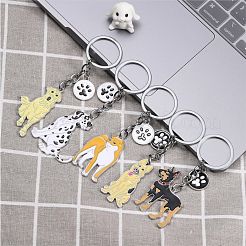 WEWAYSMILE Dog Keychain Car Keychain Pet Pendant Key-Ring Lovely Dog Key-ring Portable Metal Keychain Gift for Pet Lover Birthday Puppy Theme Party Supplies (Akita Dog)&nbsp;JX804A