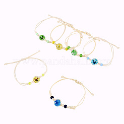 6Pcs 6 Styles Glass Bead Braided Bead Bracelets&nbsp;BJEW-TA0001-21