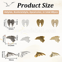 48Pcs 12 Styles Tibetan Style Alloy Cabochons&nbsp;MRMJ-OC0003-84