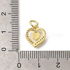Brass Micro Pave Clear Cubic Zirconia Pendants&nbsp;KK-M297-12G