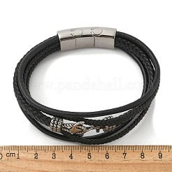 Braided Microfiber Leather Multi-strand Bracelets&nbsp;BJEW-Q010-04A