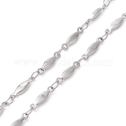 Non-Tarnish 304 Stainless Steel Faceted Bar Link Chain Necklace Makings&nbsp;AJEW-JB01185-01