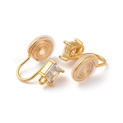 Brass Micro Pave Cubic Zirconia Ear Cuff Findings&nbsp;KK-F898-15B-G
