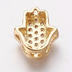 Brass Cubic Zirconia Beads&nbsp;KK-P134-05G