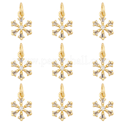 10Pcs Rack Plating Brass Micro Pave Clear Cubic Zirconia Pendants&nbsp;KK-BBC0021-55