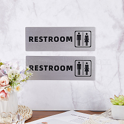 2Pcs Aluminum Women Men Restroom Toilet Sign Board&nbsp;AJEW-WR0003-27