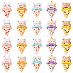 30Pcs 5 Styles Opaque Resin Imitation Animal Pizza Cabochons&nbsp;RESI-CJ0003-67