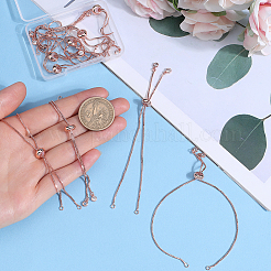 12Pcs Rack Plating Adjustable Brass Slider Bracelet Making&nbsp;KK-SP0001-80RG