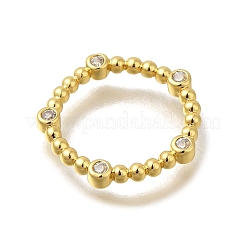 Rack Plating Brass Clear Cubic Zirconia Linking Rings&nbsp;KK-I716-26G-01