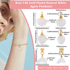 3Pcs 3 Styles Natural White Agate Pendants&nbsp;KK-BBC0019-22