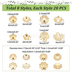160Pcs 8 Style 304 Stainless Steel Bead Caps&nbsp;STAS-PH0004-45