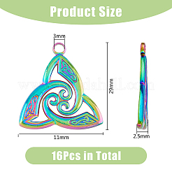 16Pcs Ion Plating(IP) 304 Stainless Steel Pendants&nbsp;STAS-DC0014-70