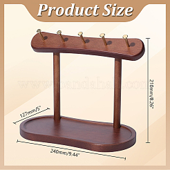 Desktop Wood Jewelry Display Racks with Oval Trays for Necklaces Rings Earrings Bracelets&nbsp;ODIS-WH0177-024