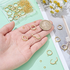 Brass Cubic Zirconia Hoop Earring Findings&nbsp;KK-UN0005-89