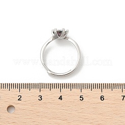 Rhodium Plated 925 Sterling Silver Moissanite Adjustable Rings&nbsp;RJEW-U038-12P
