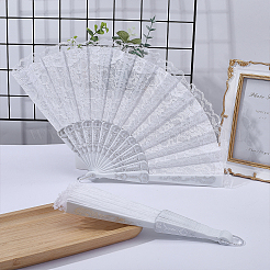Plastic & Lace Folding Fan&nbsp;AJEW-WH0709-241A