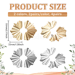 4 Pairs 2 Colors Iron Stud Earrings&nbsp;EJEW-GO0002-25