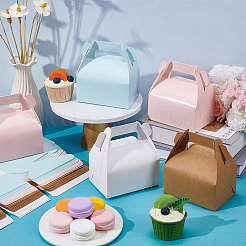 40Pcs 4 Colors Folding Rectangle Paper Portable Cupcake Gift Storage Box&nbsp;CON-UN0001-09