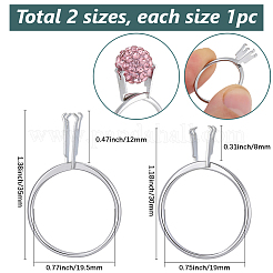 2Pcs 2 Styles Aluminum Alloy Finger Rings Components&nbsp;FIND-SC0021-84P