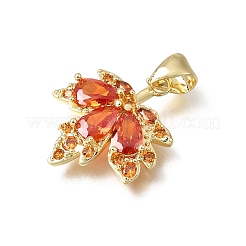 Brass Micro Pave Cubic Zirconia Pendants&nbsp;CU-E002-05G