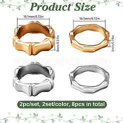 8Pcs 2 Colors Alloy Finger Rings Sets&nbsp;RJEW-HY0001-12