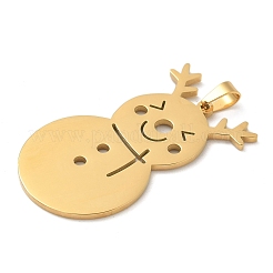 Christmas Theme 304 Stainless Steel Pendants&nbsp;STAS-Q005-01G-02