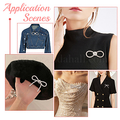 5Pcs 5 Styles Bowknot Iron Brooches for Backpack Clothes&nbsp;JEWB-AR0001-18