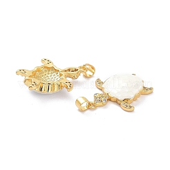 Real 18K Gold Plated Brass Micro Pave Clear Cubic Zirconia Pendants&nbsp;KK-D004-05G-D
