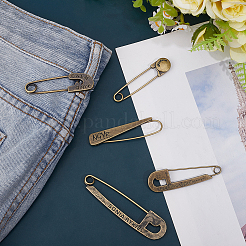 5Pcs 5 Styles Zinc Alloy Safety Pins&nbsp;JEWB-AR0001-27A