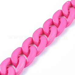 Handmade Opaque Acrylic Curb Chains&nbsp;X-AJEW-JB00564-07