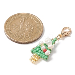 Glass Seed Beaded Pendant Decorations&nbsp;HJEW-JM01062