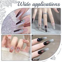 36Pcs 6 Styles Cross Alloy Rhinestone Cabochons&nbsp;MRMJ-CP0001-30B