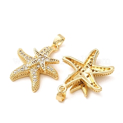 Brass Micro Pave Clear Cubic Zirconia Pendants&nbsp;CU-CBACF4B-01G
