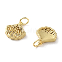 Brass Micro Pave Cubic Zirconia Pendants&nbsp;KK-C092-14G