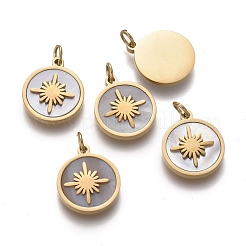Natural Shell Charms&nbsp;STAS-H100-03G