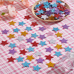 180Pcs 6 Colors EVA Glitter Powder Stickers&nbsp;DIY-LP0001-16