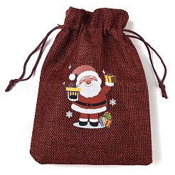 Christmas Theme Jute Cloth Storage Bags&nbsp;ABAG-F010-01B-07
