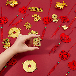 40Pcs 10 Styles Chinese New Year Plastic Links Connector Charms&nbsp;DIY-FH0010-50
