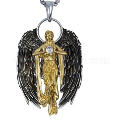 Vintage Alloy Goddess with Angel Wings Pendant Necklaces&nbsp;WG7F3ED-01