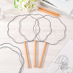 5Pcs Handmade Craft DIY Iron Fan Frames&nbsp;DIY-CN0003-62A